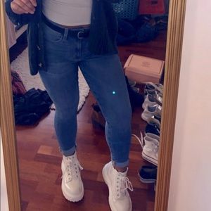 White Faux Leather Booties